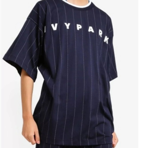 IVY PARK Baseball Pinstripe Boyfriend Fit T-Shirt - Picture 5 of 8
